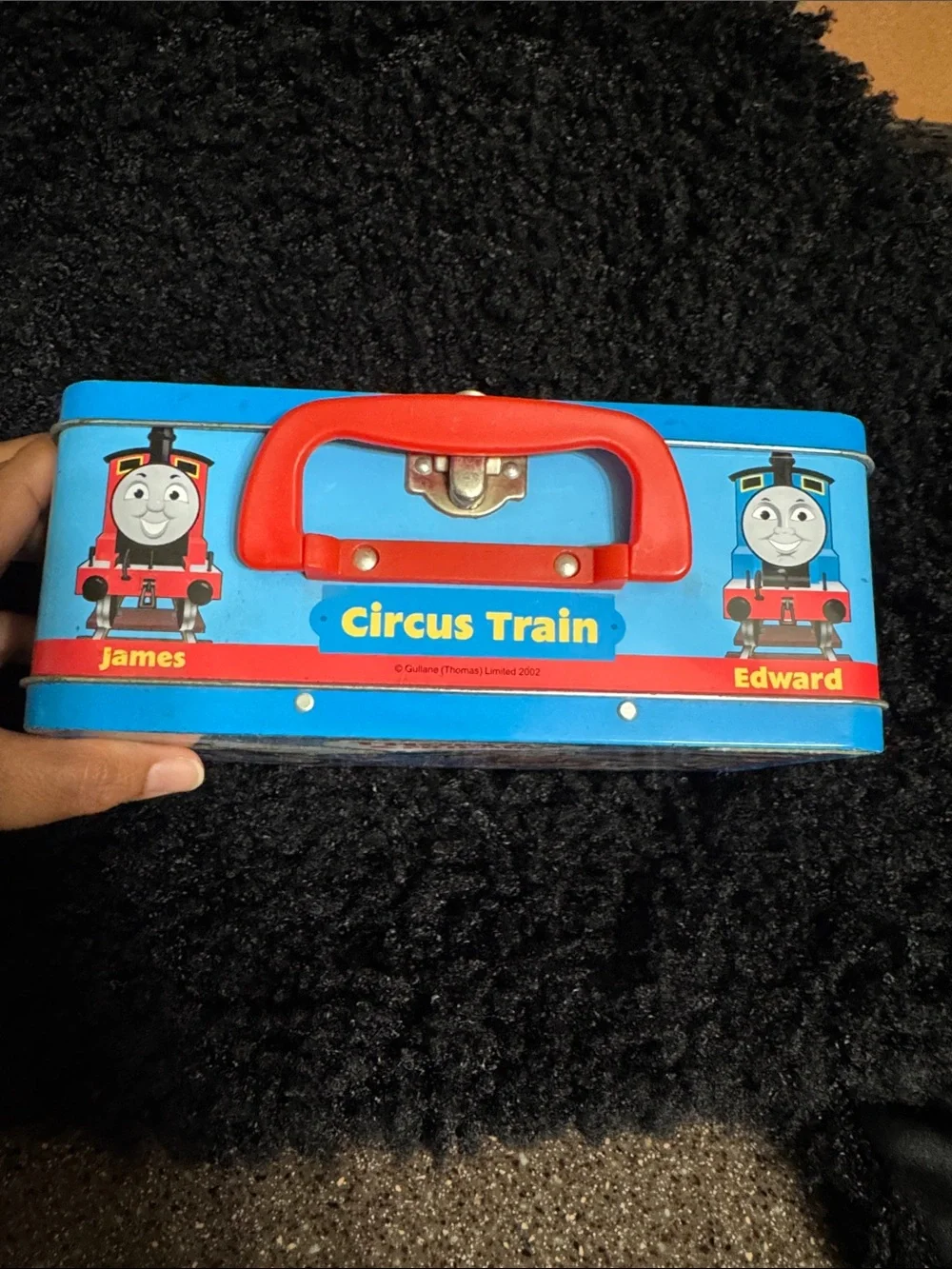 Thomas & Friends Blue Metal Lunchbox with Red Handle and Circus Art